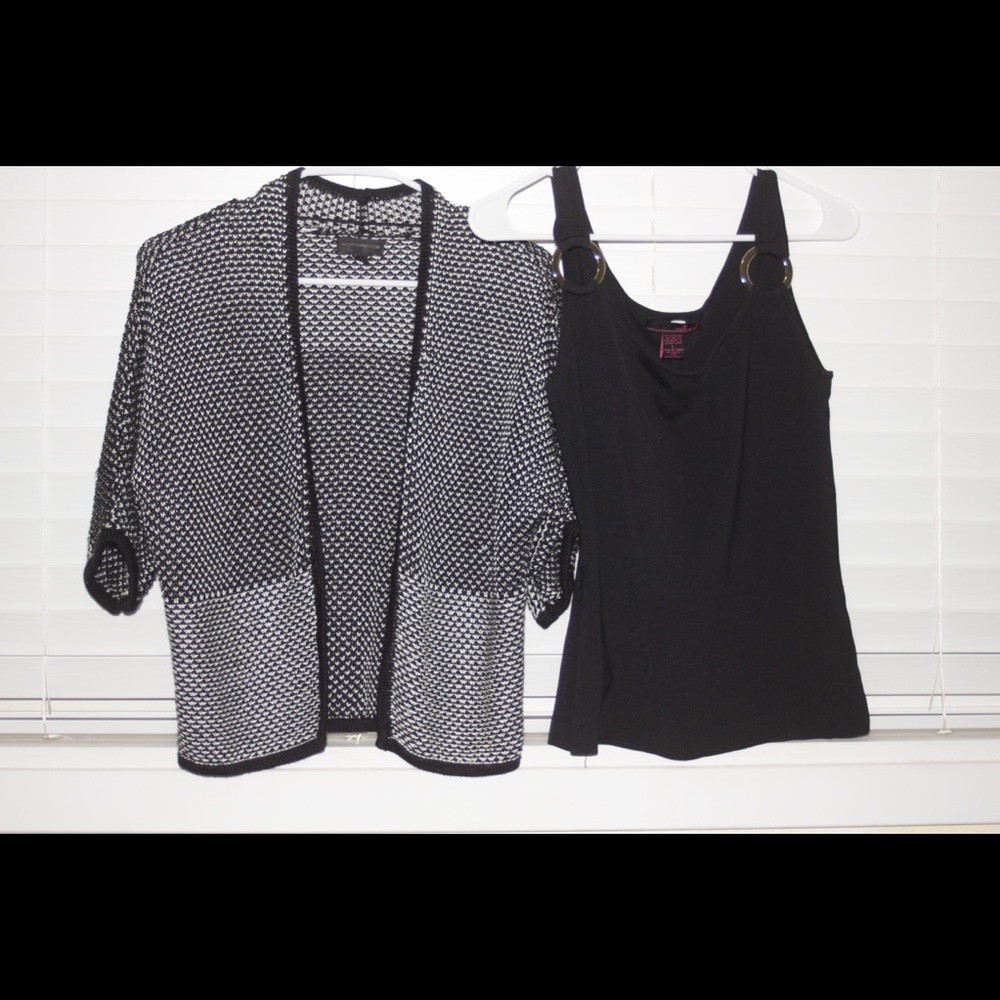 Tank top with cardigan